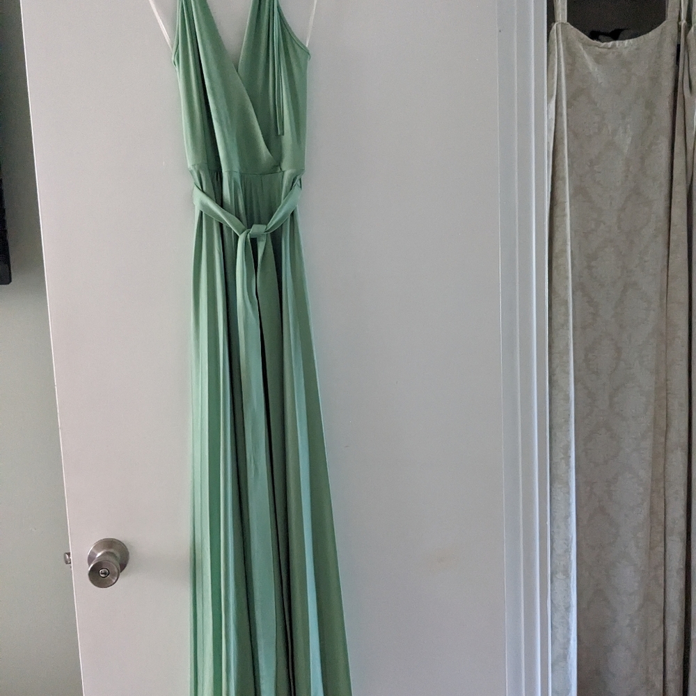Beautiful  green silk Lenore Edmiston Dress. Size 0